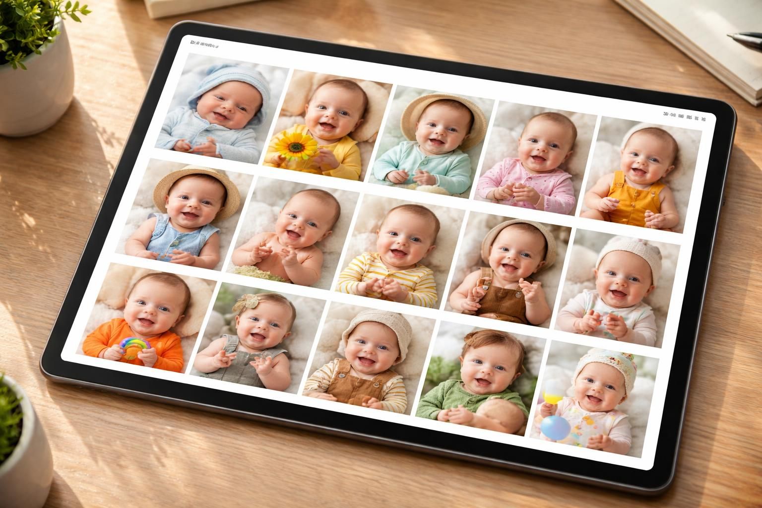 découvrez un album unique pour bébé avec des photos mensuelles, spécialement conçu pour la tablette samsung galaxy. gardez chaque moment précieux à portée de main et revivez la croissance de votre enfant en images.