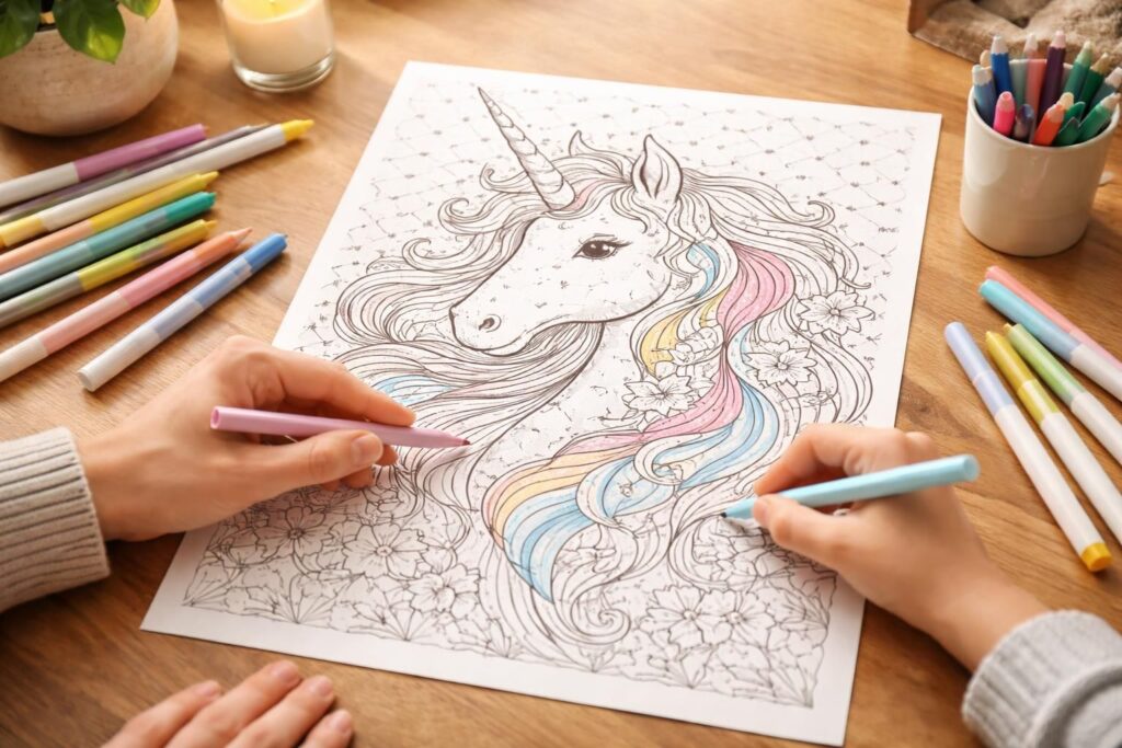 découvrez notre coloriage magique licorne à imprimer, une activité relaxante et ludique pour petits et grands, idéale pour un moment de détente créatif en famille.