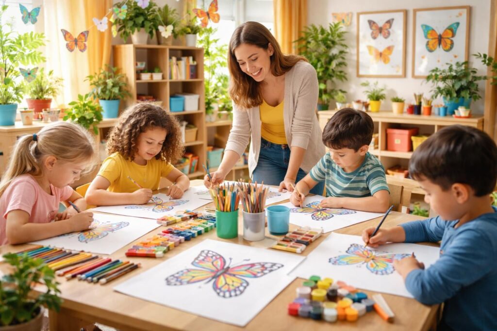 découvrez comment organiser un atelier ludique de papillons à colorier pour enfants, avec des conseils pratiques et des activités créatives adaptées.