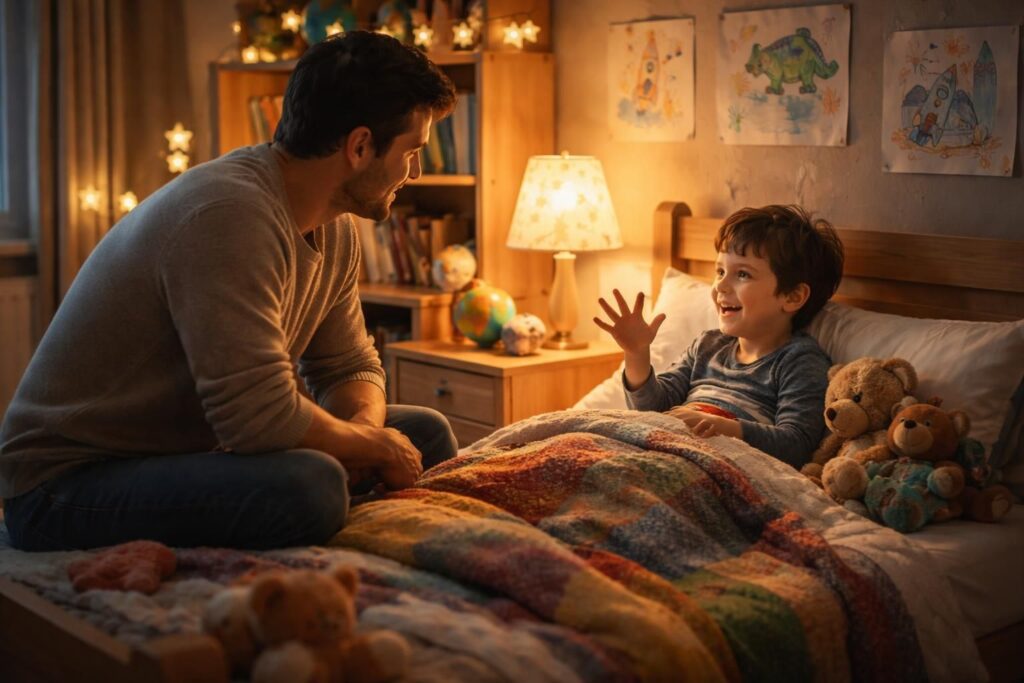 découvrez la tendresse d'être parent, cette veille attentive où l'on reste éveillé pour écouter les histoires précieuses de ses enfants.