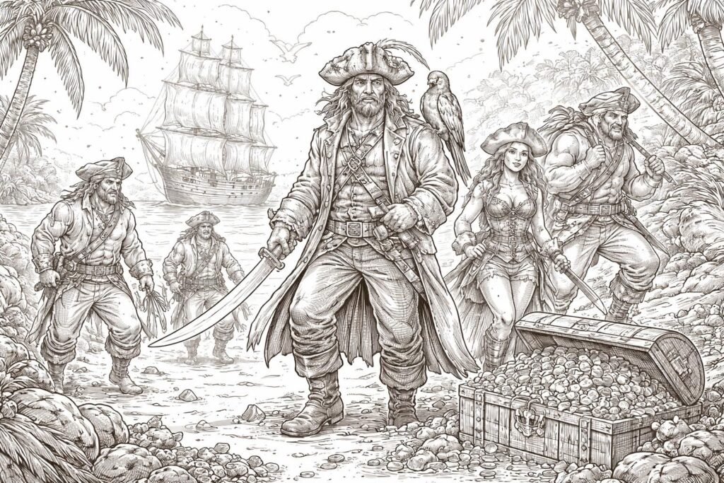 explorez l'univers fascinant des pirates à colorier et vivez une aventure artistique pleine de créativité et de découvertes passionnantes.