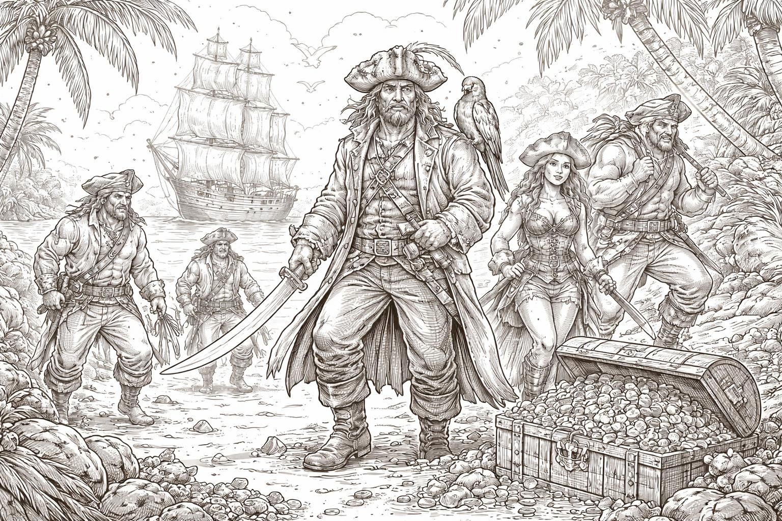 explorez l'univers fascinant des pirates à colorier et vivez une aventure artistique pleine de créativité et de découvertes passionnantes.
