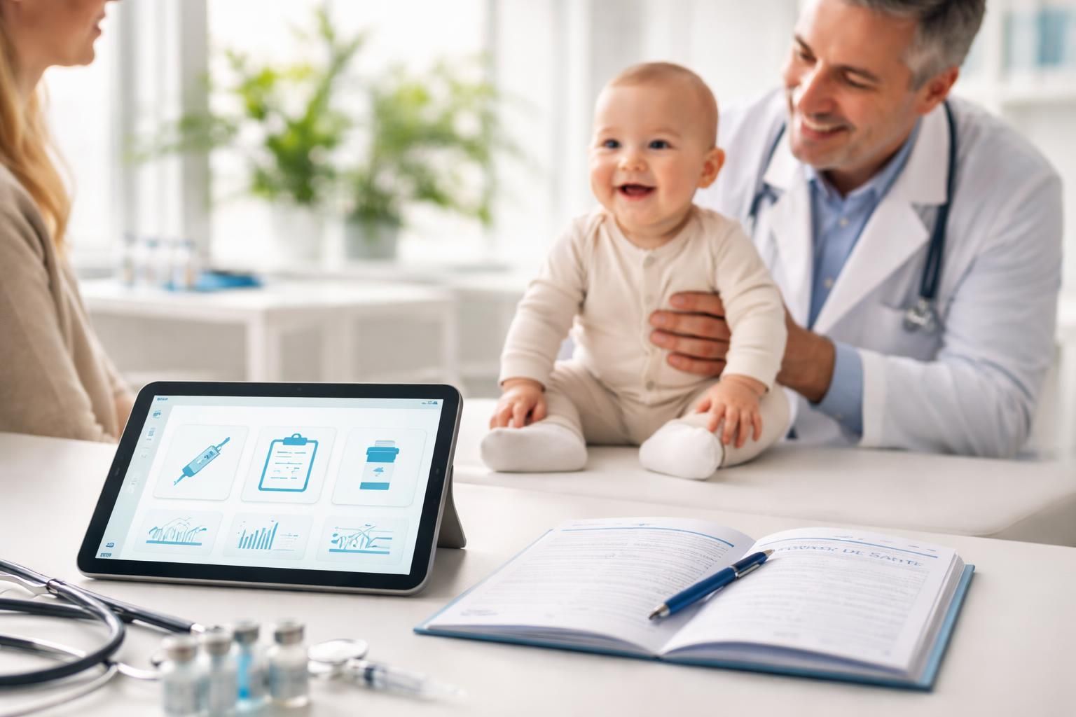 découvrez comment gérer les rendez-vous médicaux de votre bébé, suivre ses vaccins et accéder facilement aux ordonnances grâce à une tablette tactile intuitive.