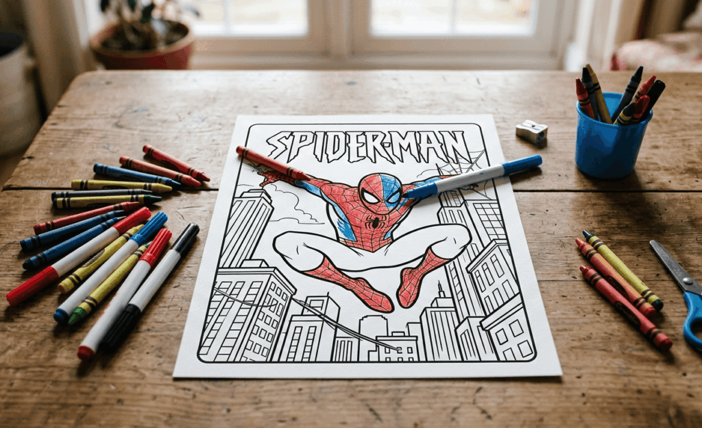 Spiderman avec ces coloriages