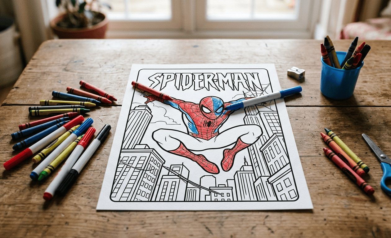 Spiderman avec ces coloriages