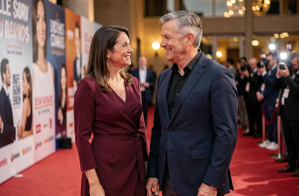 Jeanne Cherhal et Benjamin Biolay ensemble sur un tapis rouge lors d'une cérémonie musicale française, illustrant leur relation publique sous les projecteurs